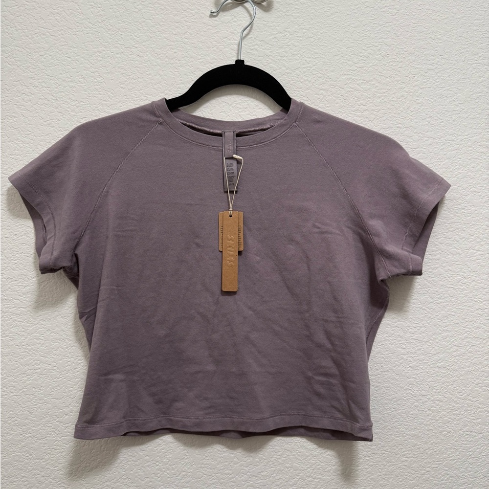 NWT Skims New Vintage Cropped Raglan T-shirt Zinc Size L
